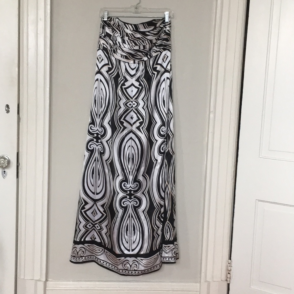 100% Silk Strapless Maxi Dress